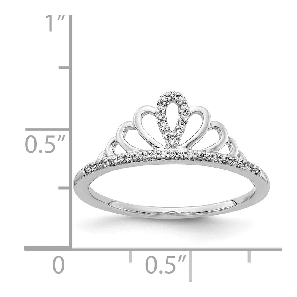 14k White Gold Real Diamond Tiara Ring