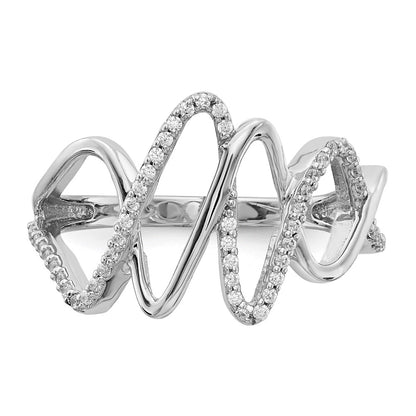 14k White Gold Real Diamond Fancy Ring