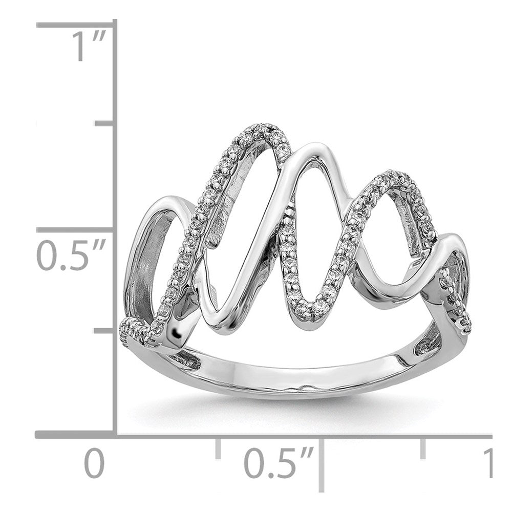 14k White Gold Real Diamond Fancy Ring