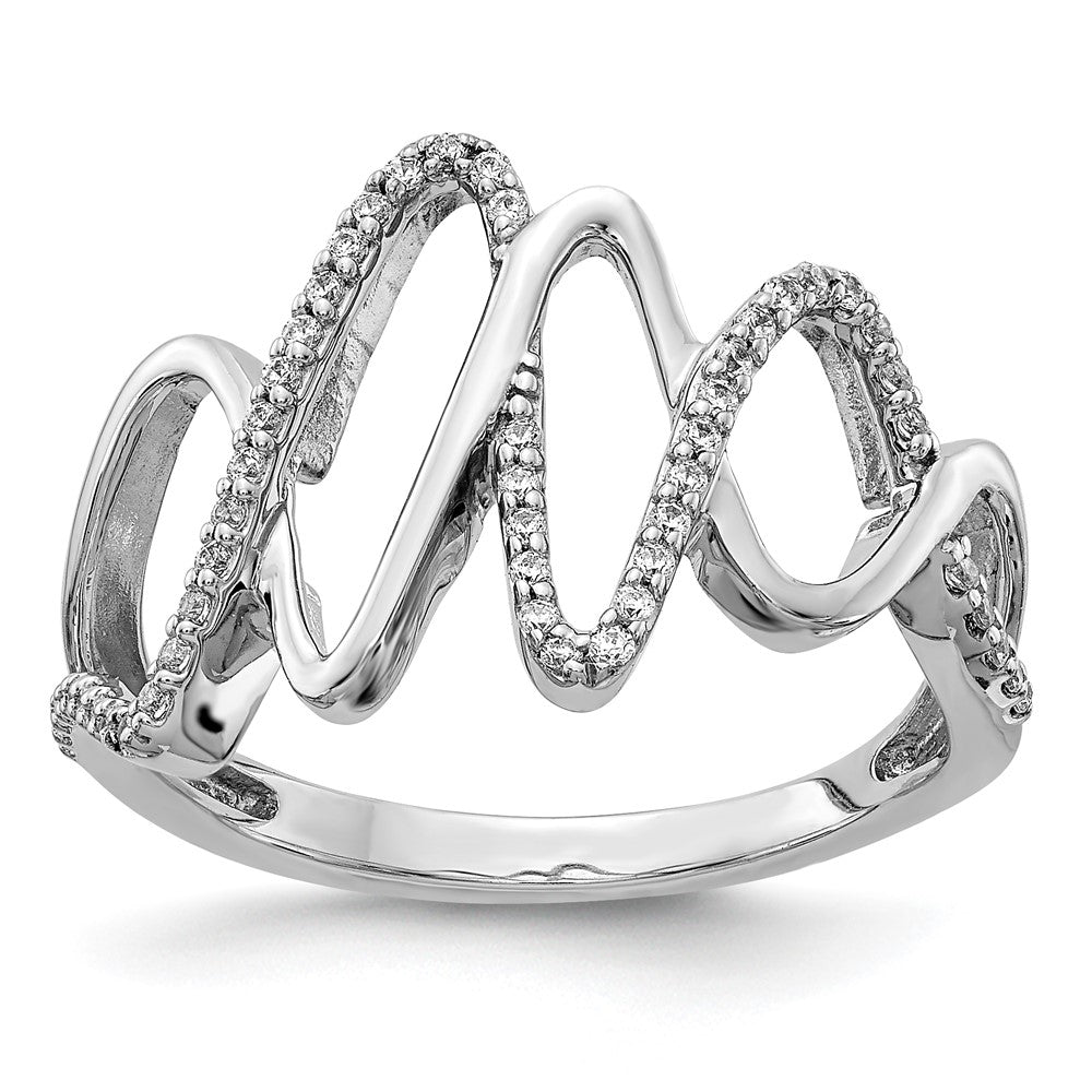 14k White Gold Real Diamond Fancy Ring