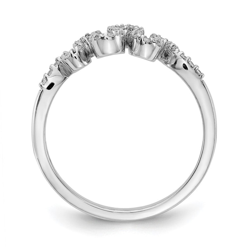 14k White Gold Real Diamond Fancy Ring