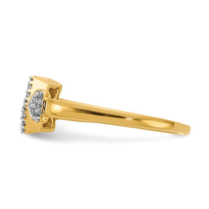 14K Yellow Gold Real Diamond Fancy Arrow Ring