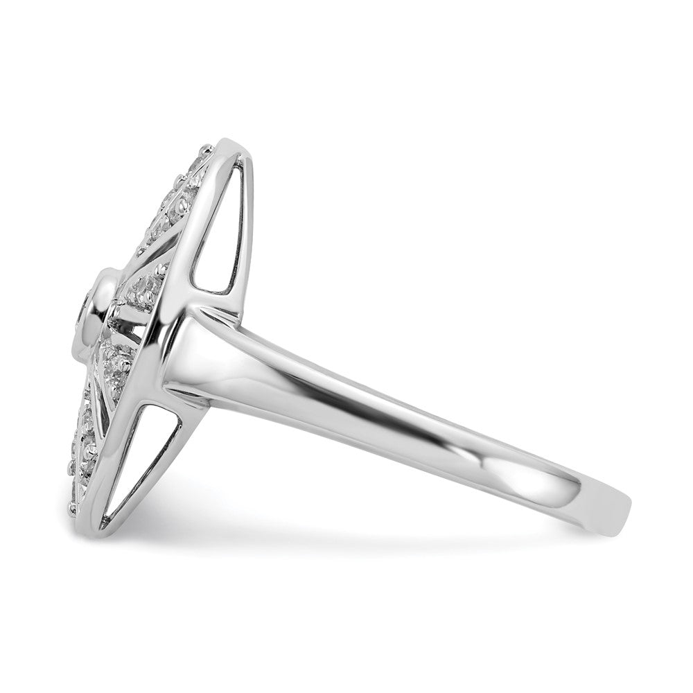 14k White Gold Real Diamond Vintage Ring