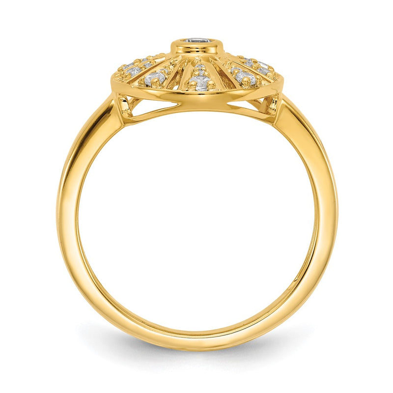 14K Yellow Gold Real Diamond Vintage Ring