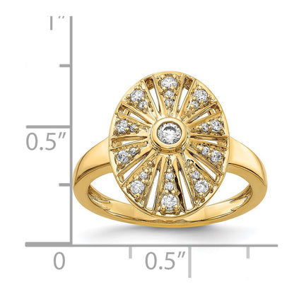 14K Yellow Gold Real Diamond Vintage Ring