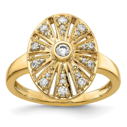 14K Yellow Gold Real Diamond Vintage Ring