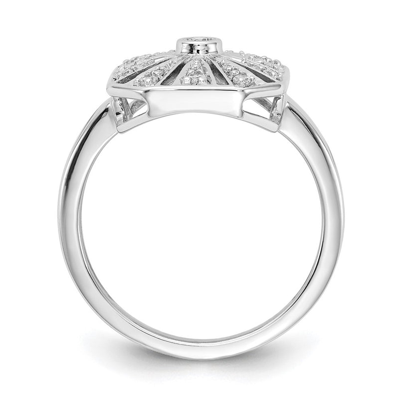 14k White Gold Real Diamond Vintage Ring