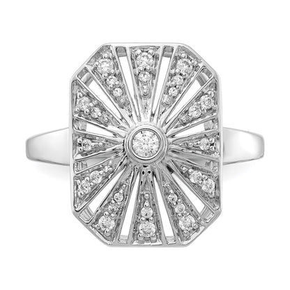 14k White Gold Real Diamond Vintage Ring