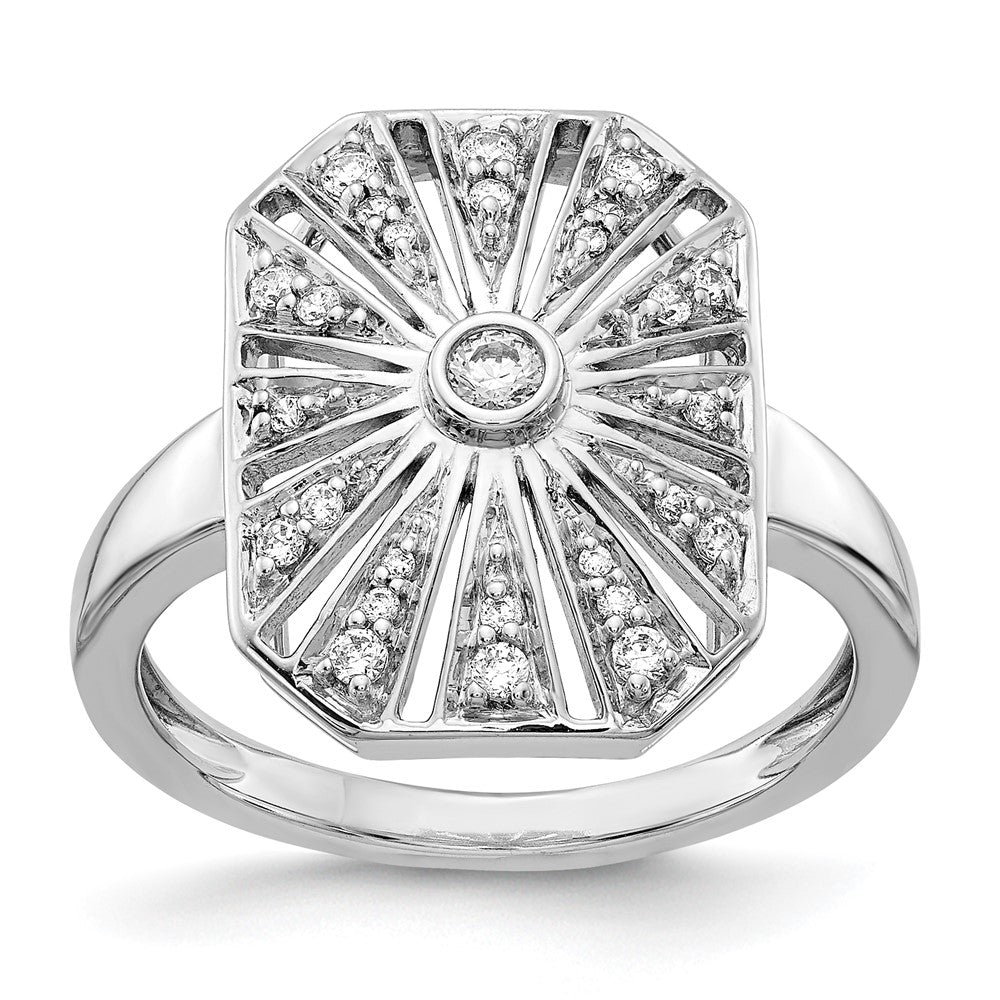 14k White Gold Real Diamond Vintage Ring