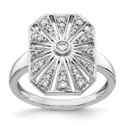 14k White Gold Real Diamond Vintage Ring