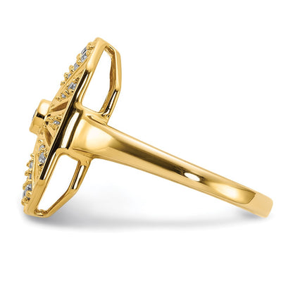 14K Yellow Gold Real Diamond Vintage Ring