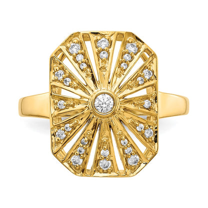 14K Yellow Gold Real Diamond Vintage Ring