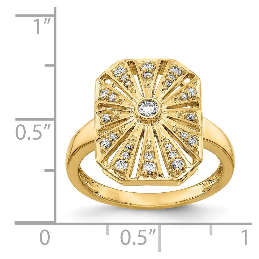 14K Yellow Gold Real Diamond Vintage Ring