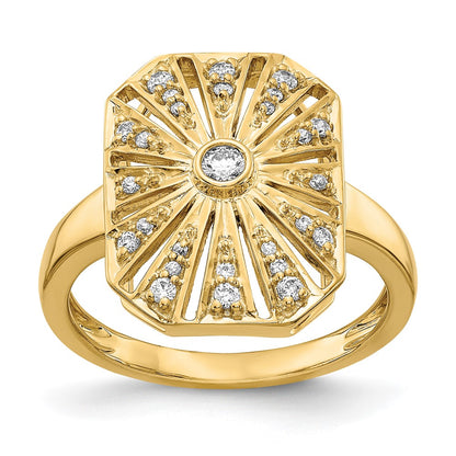 14K Yellow Gold Real Diamond Vintage Ring