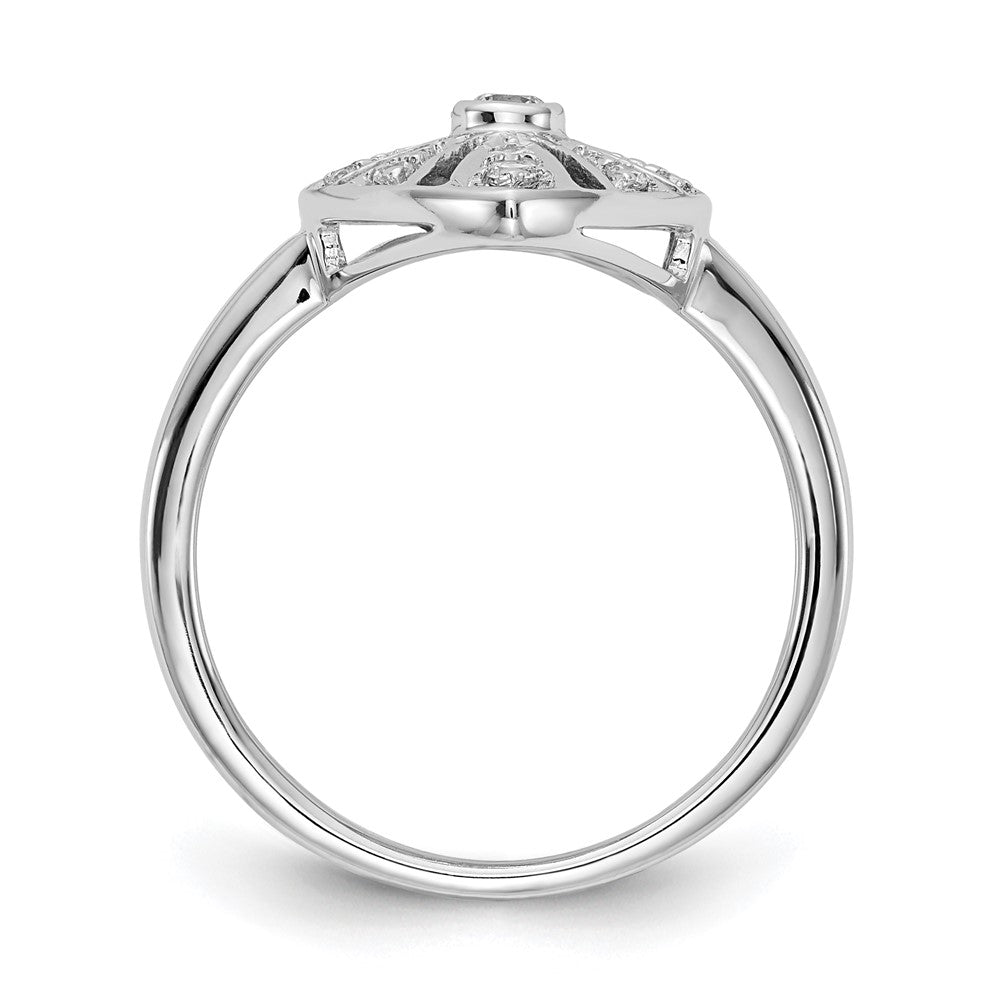 14k White Gold Real Diamond Vintage Ring