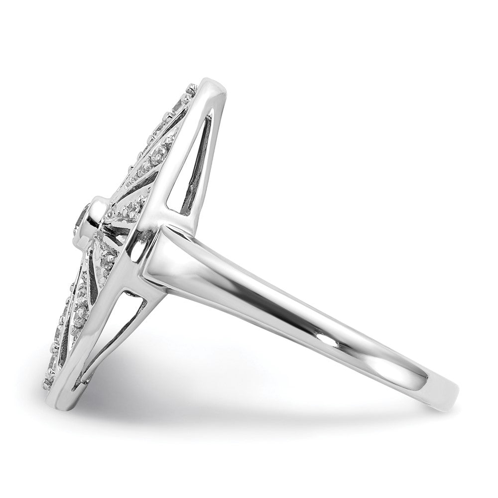 14k White Gold Real Diamond Vintage Ring