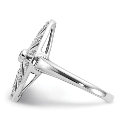 14k White Gold Real Diamond Vintage Ring