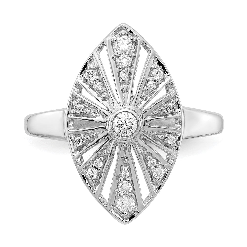 14k White Gold Real Diamond Vintage Ring