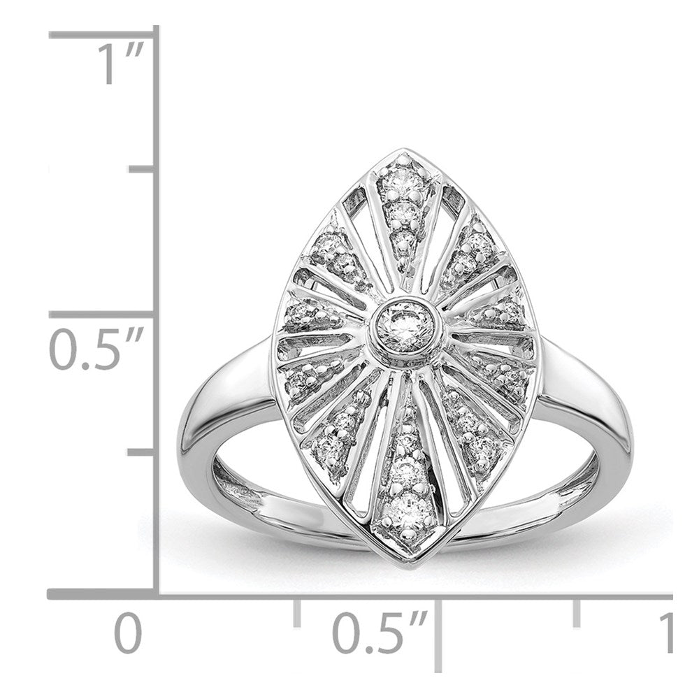 14k White Gold Real Diamond Vintage Ring