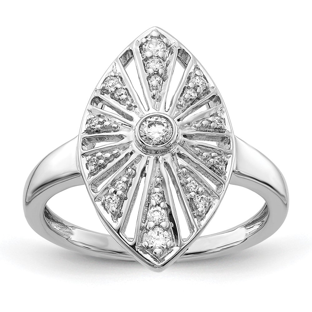 14k White Gold Real Diamond Vintage Ring