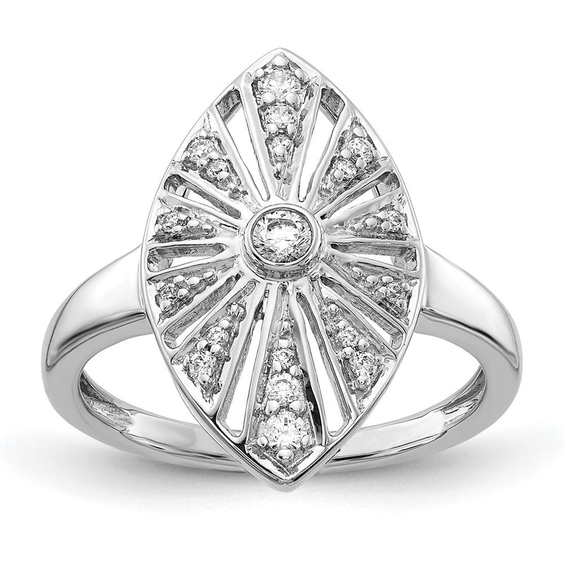 14k White Gold Real Diamond Vintage Ring