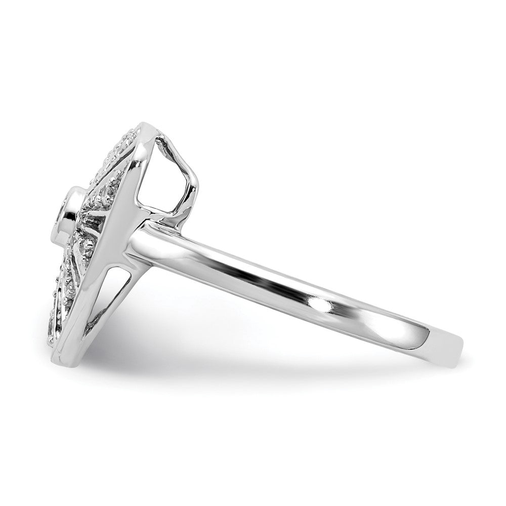 14k White Gold Real Diamond Vintage Ring