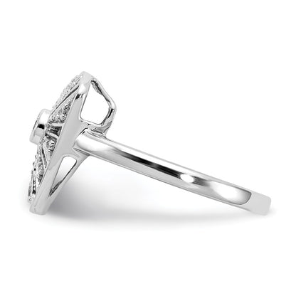 14k White Gold Real Diamond Vintage Ring