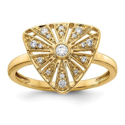 14K Yellow Gold Real Diamond Vintage Ring