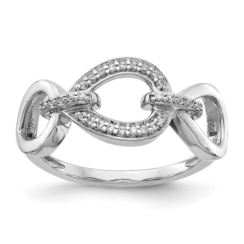 14k White Gold Real Diamond Fancy Ring