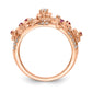 14k Rose Gold Real Diamond & Ruby Flower Ring