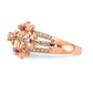 14k Rose Gold Real Diamond & Ruby Flower Ring