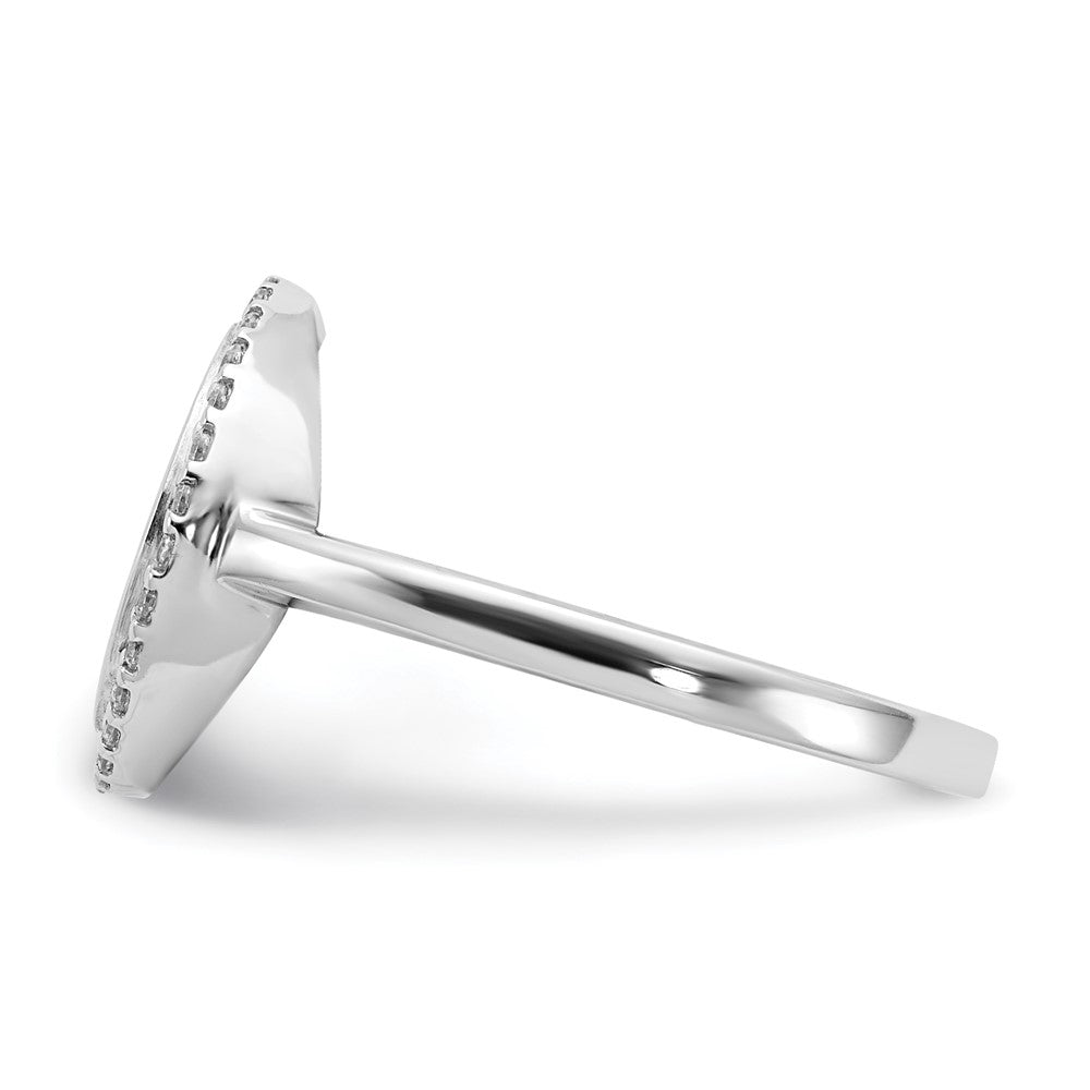 14k White Gold Real Diamond Engraveable Circle Ring