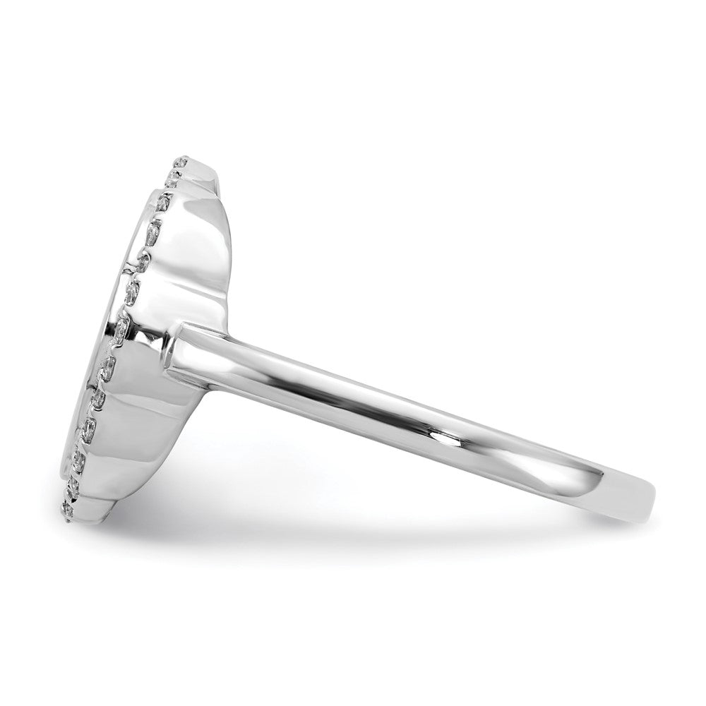 14k White Gold Real Diamond Engraveable Scalloped Ring