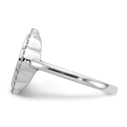 14k White Gold Real Diamond Engraveable Scalloped Ring