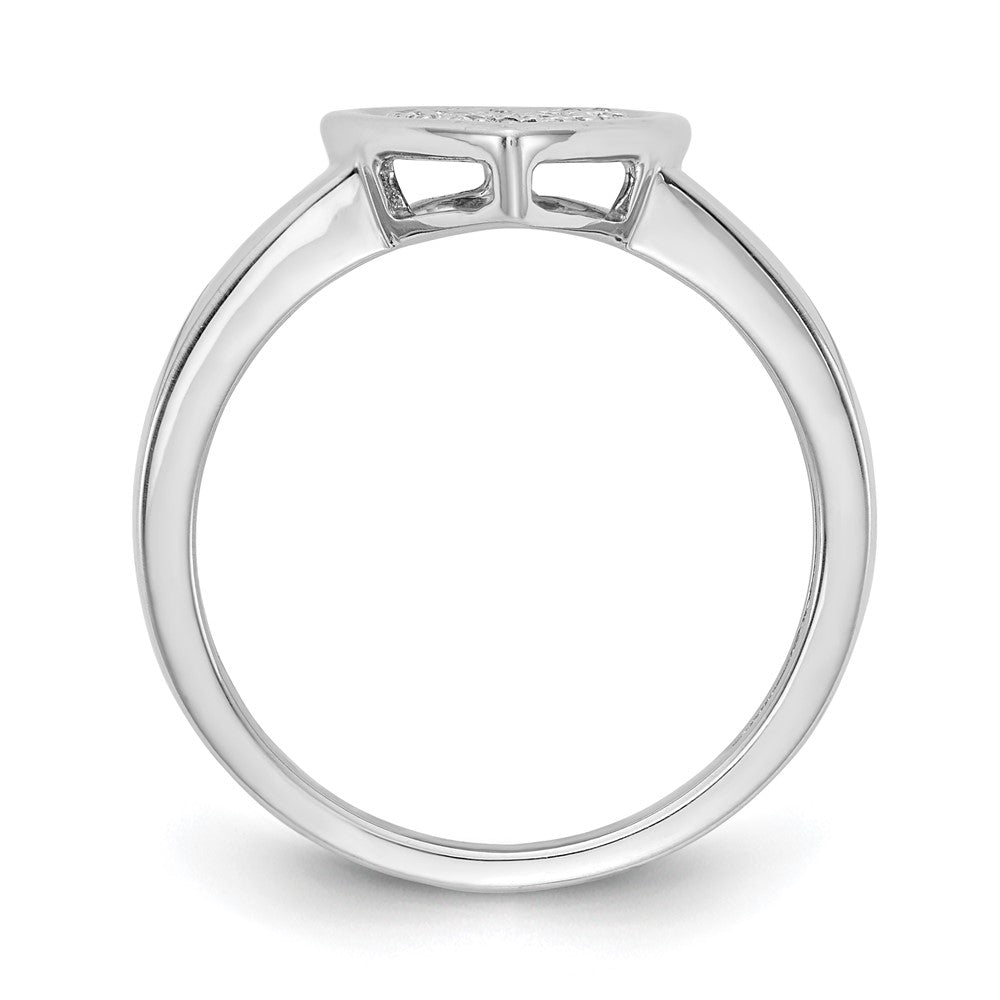14k White Gold Real Diamond Fancy Teardrop Ring