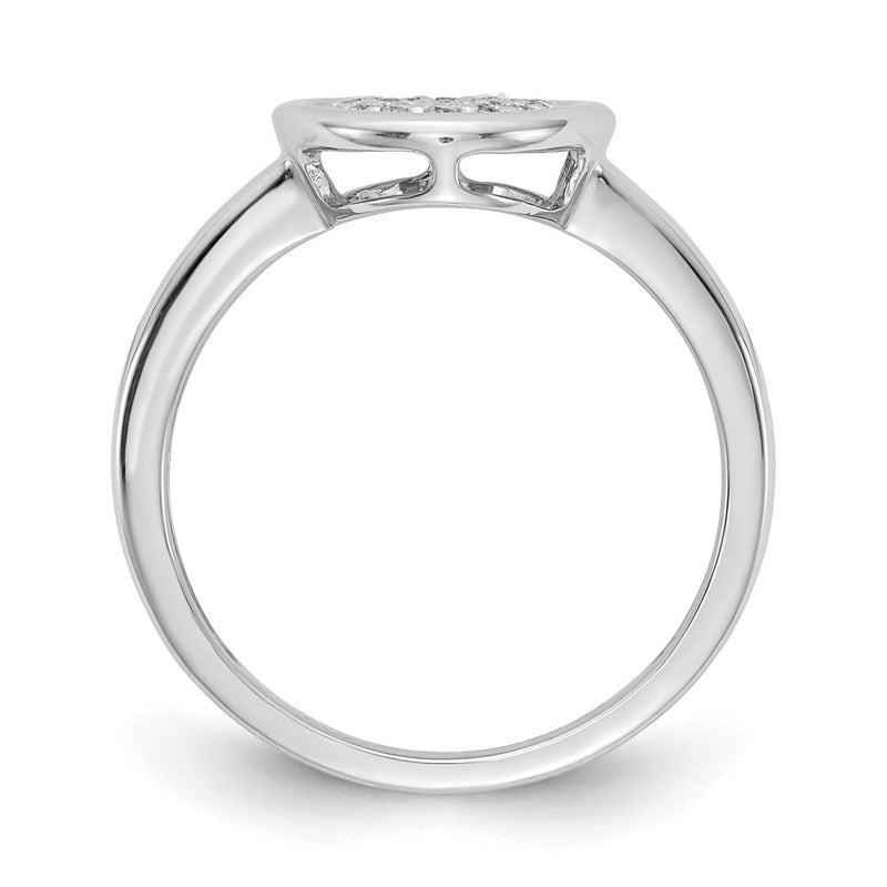 14k White Gold Real Diamond Fancy Oval Ring