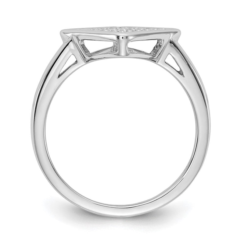 14k White Gold Real Diamond Fancy Square Ring