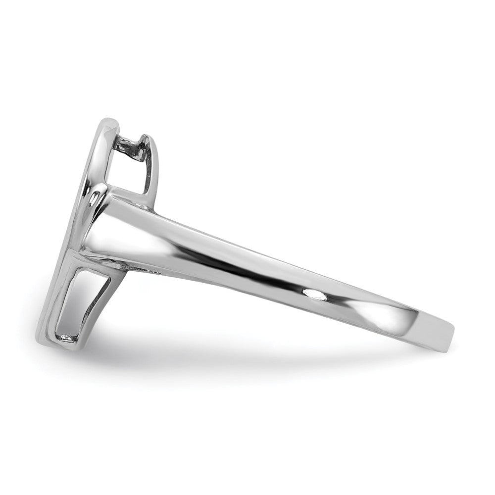 14k White Gold Real Diamond Fancy Heart Ring