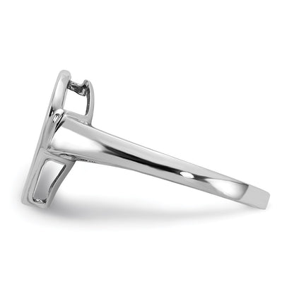 14k White Gold Real Diamond Fancy Heart Ring