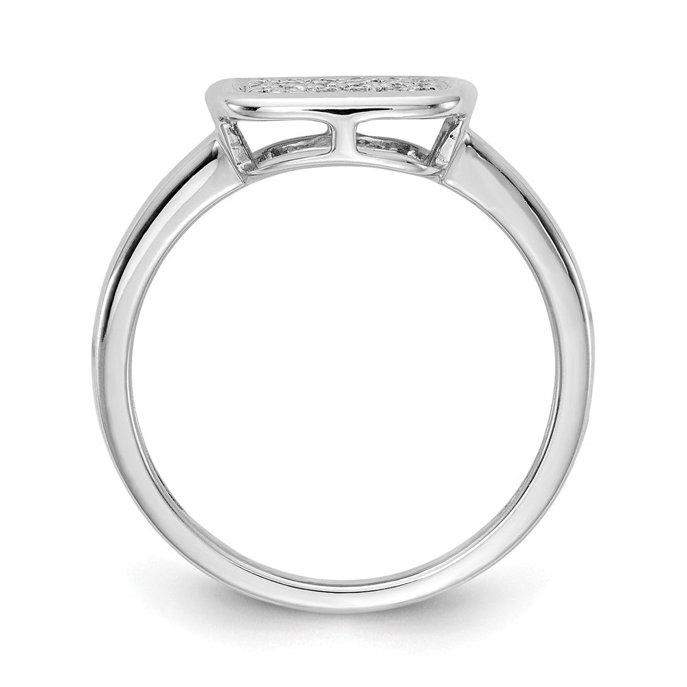 14k White Gold Real Diamond Fancy Square Ring