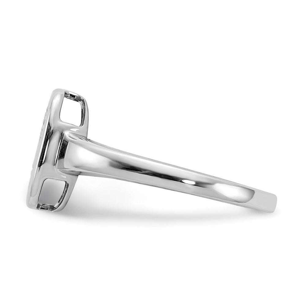 14k White Gold Real Diamond Fancy Square Ring