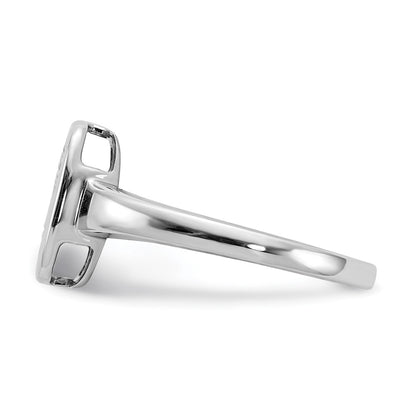14k White Gold Real Diamond Fancy Square Ring