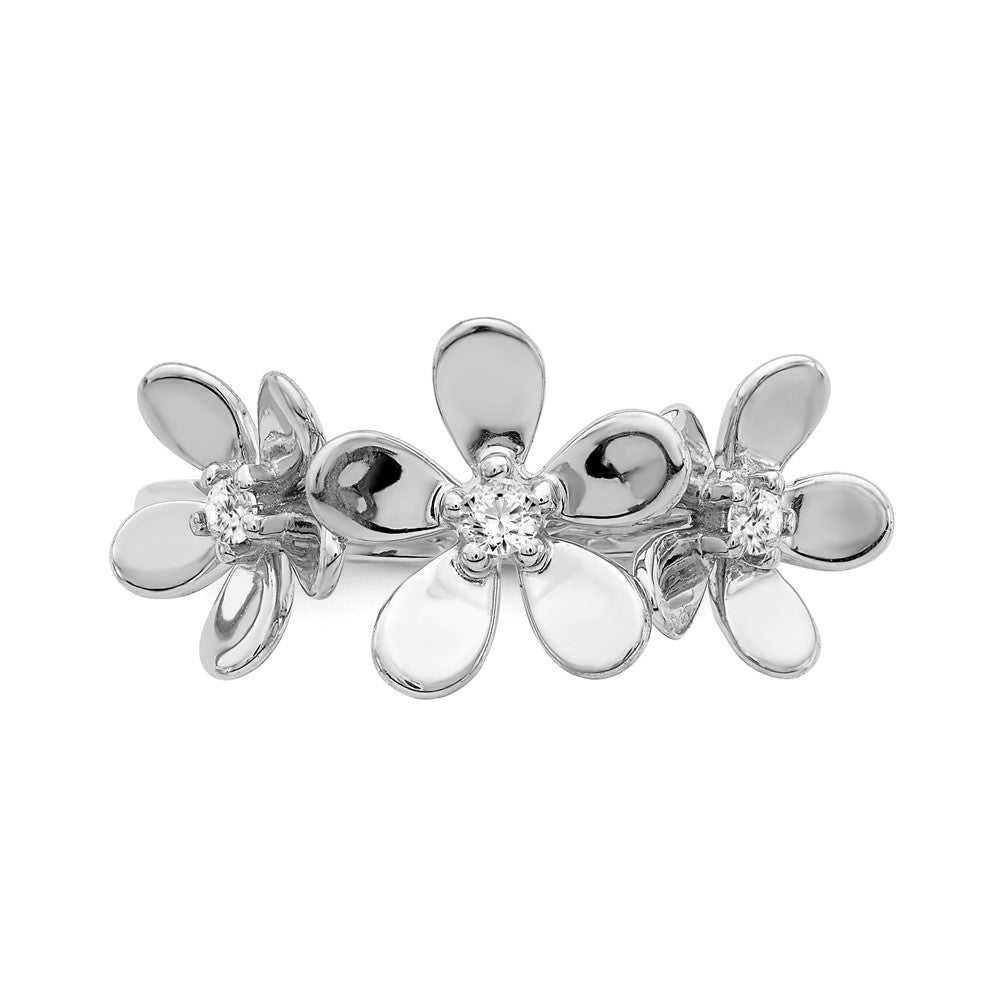 14k White Gold Real Diamond Ring