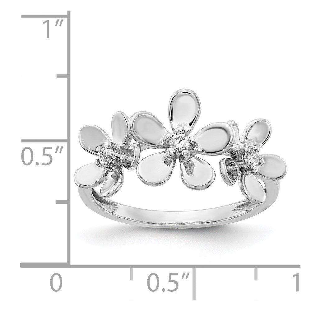 14k White Gold Real Diamond Ring