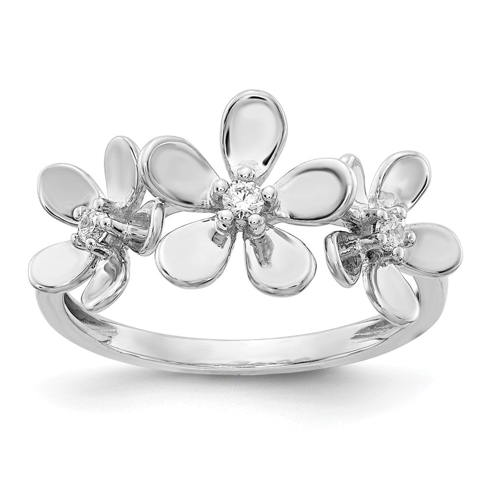 14k White Gold Real Diamond Ring