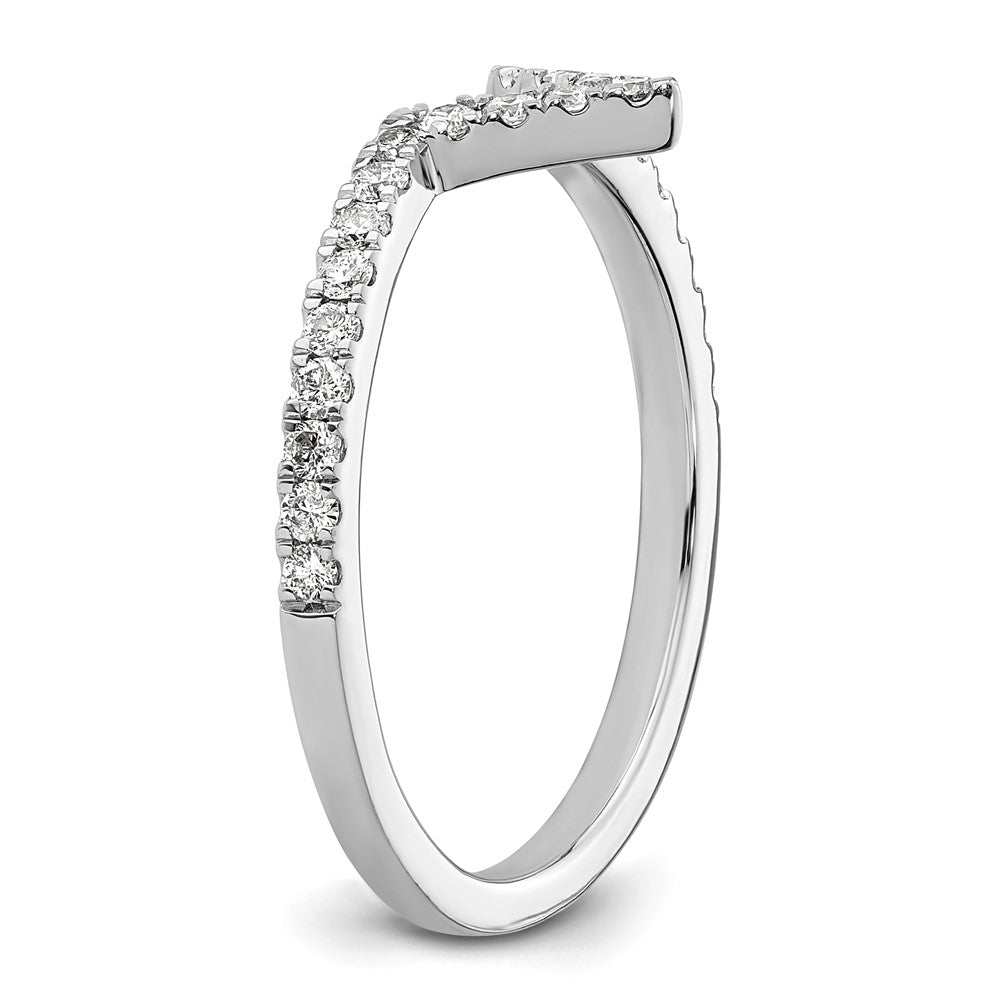 14k White Gold V-shape Real Diamond Ring Guard