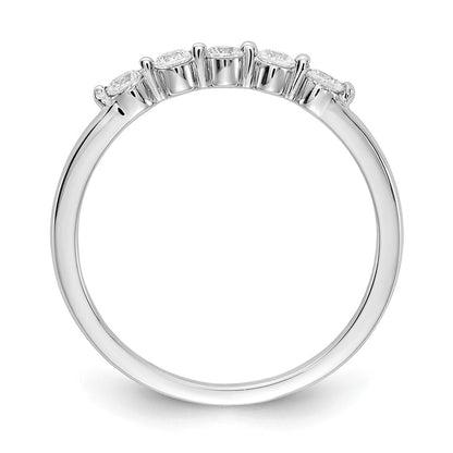 14k White Gold 5-stone Real Diamond Ring