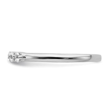 14k White Gold 5-stone Real Diamond Ring