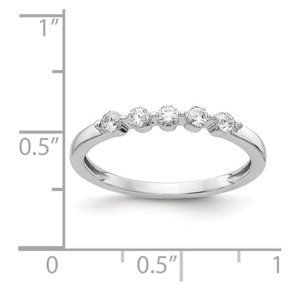 14k White Gold 5-stone Real Diamond Ring