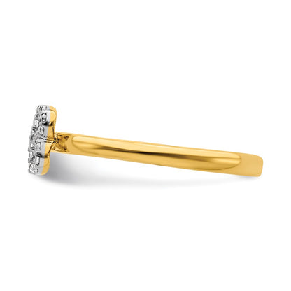 14k Yellow Gold Real Diamond Initial B Ring